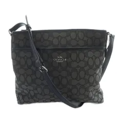 コーチ COACH F58285 ショルダーバッグ 斜めがけ キャンバス レザー シグネチャー ロゴ 黒 ブラック ■GY11 /MQ