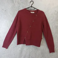 kawai okada カワイ オカダ レディース 斜めボタン ニット カーディガン サイズS レッド ◇〇