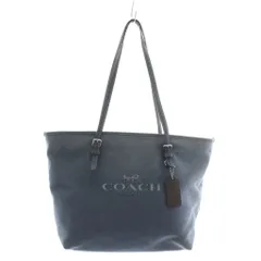 コーチ COACH トートバッグ ワンショルダー デニム キャンバス レザー ロゴ 紺 ネイビー 6528 /XZ ■GY11