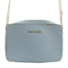 マイケルコース MICHAEL KORS JET SET ラージ EW クロスボディショルダーバッグ レザー チェーン 水色 ライトブルー /KW ■GY18