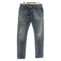 ディーゼル DIESEL THOMMER-T デニムパンツ ジーンズ スキニー スリム ダメージ加工 ジップフライ W30 青 ブルー 00SE3D /XZ ■GY18