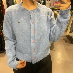 (083) LACOSTE ラコステ カーディガンニット スカイブルー