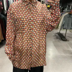 (176) KASANOVA カサノバ ヴィンテージ ボヘミアン エスニック ルーズフィット シルクシャツ