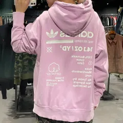 (205) ADIDAS アディダス プリンティング フーディー Tシャツ ピンク