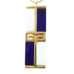 ジバンシィ GIVENCHY ヴィンテージ ネックレス アクセサリー ペンダント GGロゴ プレート ゴールドカラー 金色 ■GY11 /MQ