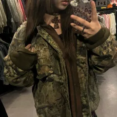 (649) レッドHEAD カモフラージュ フードジャケット