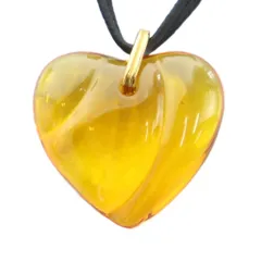 バカラ Baccarat ネックレス クリスタルハート アクセサリー 黄 イエロー ■GY18 /MQ