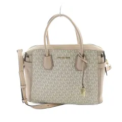 マイケルコース MICHAEL KORS MRCER ハンドバッグ ショルダー 2WAY MK柄 PVC レザー ロゴ アイボリー ピンク ■GY18 /MQ