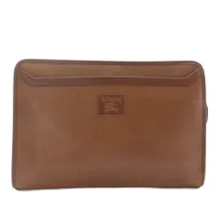 バーバリーズ Burberrys クラッチバッグ セカンドバッグ レザー 内側ノバチェック ロゴ 型押し 茶色 ブラウン /XZ ■GY11