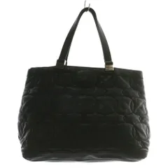 ロンシャン LONGCHAMP トートバッグ ハンド レザー キルティング 総柄 ロゴ 黒 ブラック /XZ ■GY11