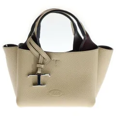 TOD'S (トッズ) Tタイムレス レザー 2WYA ハンドバック ショルダーバッグ ベージュ レディース