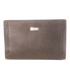 バーバリー BURBERRY セカンドバッグ クラッチバッグ レザー 革 ロゴプレート ストラップ収納 茶 ブラウン /CK6 ■GY04