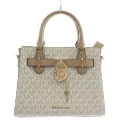 マイケルコース MICHAEL KORS ハミルトン HAMILTON ハンドバッグ ショルダー 2WAY PVC レザー MKシグネチャー 総柄 ロゴ ゴールド金具 白 ホワイト ベージュ 35F1GHMS1B /XZ ■GY11
