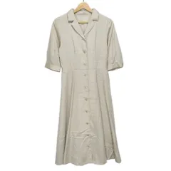 ブルーレーベルクレストブリッジ ワンピース サイズ38 M レディース - ベージュ×ボルドー×黒 七分袖/ロング/シャツワンピ/チェック柄