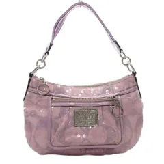 コーチ COACH ポピー ショルダーバッグ ハンド 2WAY ピンク シグネチャー柄 スパンコール 14541 /IU ■GY13
