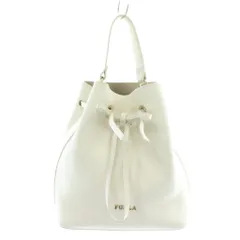 フルラ FURLA コスタンザ ハンドバッグ ショルダー 巾着 2WAY レザー ワンハンドル リボン ロゴ ゴールド金具 白 ホワイト BLE3CSZ /XZ ■GY18