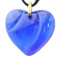 バカラ Baccarat ネックレス アクセサリー クリスタルハート ペンダント 青 ブルー ■GY18 /MQ