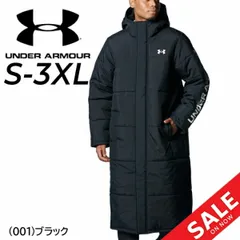 アンダーアーマー 中綿コート メンズ UNDER ARMOUR UAロゴ ロングコート ベンチコート用 フード付き アウター 防風 パデッドコート トレーニング スポーツウエア 中わたコート コート 大きいサイズ/1388242