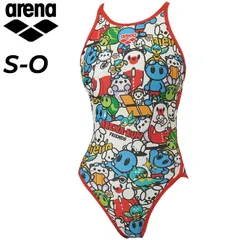 アリーナ arena レディース 水泳 競泳 練習用水着 arena トレーニングワンピース（オープンバック）パッドなし 女性 女子 トレーニング水着 アリーナくん 総柄 スイムウェア 耐塩素 ワンピース水着 水着/AS5FWM40L