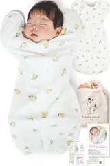 [Coperta] 【IHDI認証済み】スワドル おくるみ 新生児 【助産師が推薦 100%天然コットン】コペルタ ベビー用品 出産祝い (LEMON Small)