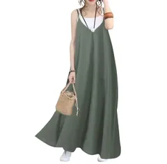 【在庫セール】[Ressh.N] キャミワンピース レディース 夏 【とても薄手でサラサラした軽い生地】 ロングワンピース 肩ひも調整 マタニティ Aライン フレア