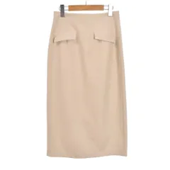 ナチュラルビューティーベーシック NATURAL BEAUTY BASIC 24SS フラップポケットタイトスカート ロング M アイボリー ■FY
