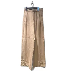 ザラ ZARA タグ付き Pleaded Wide Leg Pants スラックスパンツ M ベージュ ■FY