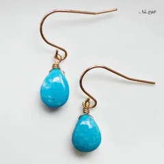 No.298✨天然石✨ターコイズの一粒ピアス　イヤリング