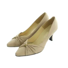ダイアナ DIANA パンプス ポインテッドトゥ リボン 22.0cm ベージュ /MI ■OS