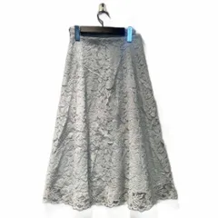 プロポーション ボディドレッシング PROPORTION BODY DRESSING タグ付き フレアスカート フラワーレース ミモレ ロング S 緑 グリーン ■FY