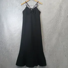 マーメイドキャミワンピース オールシーズン シンプル＆ベーシック レディース ブラック Fサイズ □〇