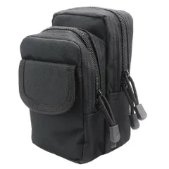 mono-deco ミリタリーポーチ タクティカルポーチ 小物収納 スマホ対応 サバゲー 登山 釣り サイクリング (ブラック) [ブラック]