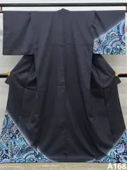 紬 付け下げ 銀糸 ペイズリー モダン 正絹 ガード加工 A168