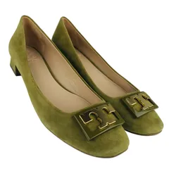 良品★TORY BURCH★トリーバーチ・レディース スエードレザー メタルTプレート付き パンプス (6.5C/23.5㎝相当) ブランド レディースシューズ 靴 カジュアル 冬物 ビジネスシューズのサムネイル