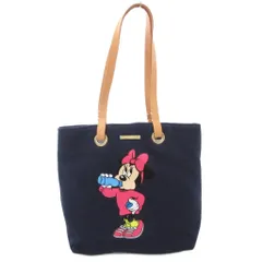 サマンサタバサプチチョイス Samantha Thavasa Petit Choice 美品 ミニー トートバッグ プリント 紺 ネイビー /AE