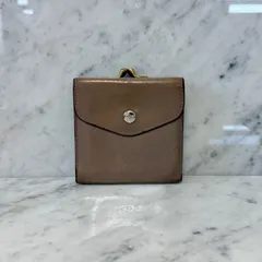 IL BISONTE イルビゾンテ 二つ折り財布 本革 レザー グレー がま口財布 Silver 銀 ロゴ