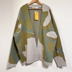 ジャーナルスタンダードレリューム CALIFORNIA アモルファス ジャガードカーディガン ボタンレスニットカーディガン 総柄 グレー L