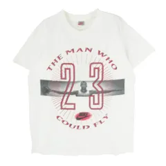 NIKE ナイキ ヴィンテージ 90s USA製 銀タグ AIR JORDAN The Man Who Could Fly ジョーダン プリント Tシャツ ホワイト系 L【中古】