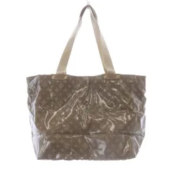 ラシット RUSSET 総柄 エナメル調 ポーチ付き トートバッグ ハンドバッグ 茶色