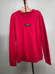 GUESS レッド スウェット 起毛 Tシャツ