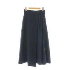 ジャスグリッティー JUSGLITTY 巻き風Aラインロングスカート フレア 0 ネイビー /CX ■OS