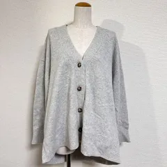 ビューティ&ユース ウールカシミヤ アクアオーバーVネックカーディガン ニットカーディガン ポケット付き 杢グレー FREE