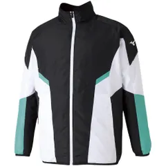[ミズノ] テニスウェア ウィンドブレーカージャケット 総裏メッシュ 撥水 62JE1001 ブラック×ブルーグリーン S [ブラック×ブルーグリーン] [S]