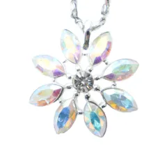 ジバンシィ GIVENCHY ヴィンテージ ネックレス アクセサリー ペンダント オーロラ ラインストーン シルバー色 ■GY18 /MQ