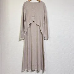 Pearls 授乳ケープー体型 リブニットソー マキシワンピース メロウデザイン マタニティウェア ライトベージュ FREE