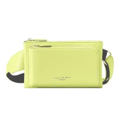 ウエストポーチ ボディバッグ レディース レザー ウエストバッグ ヒップバッグ スマホバッグ 斜め掛け (グリーン)