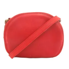 コーチ COACH オールドコーチ ヴィンテージ USA製 335 ショルダーバッグ 斜め掛け ラウンド USA製 レザー 赤 レッド /GV ■GY18