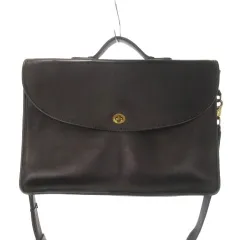 コーチ COACH オールドコーチ ヴィンテージ ショルダーバッグ ブリーフケース レザー ターンロック 黒 ブラック 5265 /AH12 ■GY11