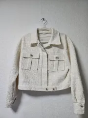 ツイード クロップド ジャケット アイボリー 新品