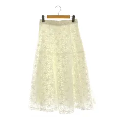 アプワイザーリッシェ Apuweiser-riche 24SS リボン刺繍ミディスカート フレア ミモレ ロング 2 白 ホワイト /AT ■OS